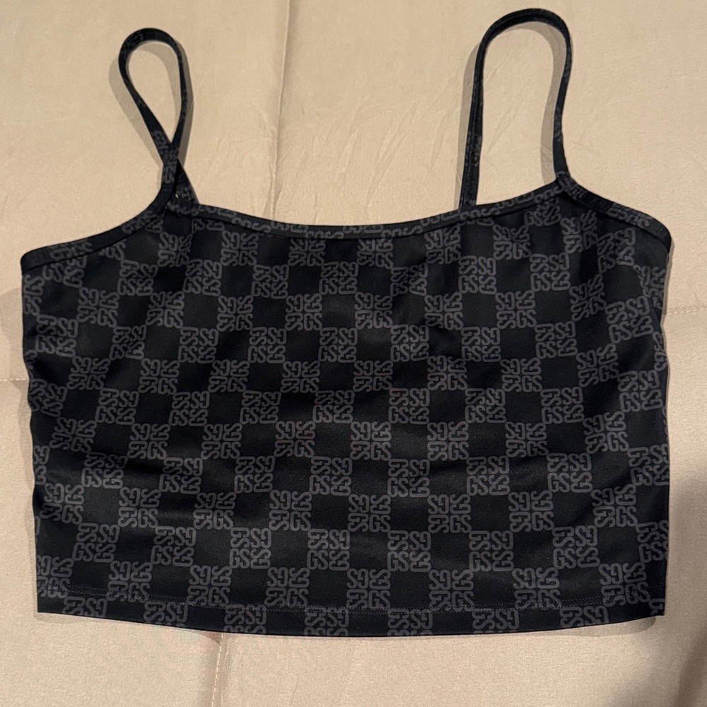 Gymshark Black Checkered Top